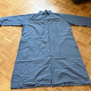 Muji Blue Button-Up Long dress